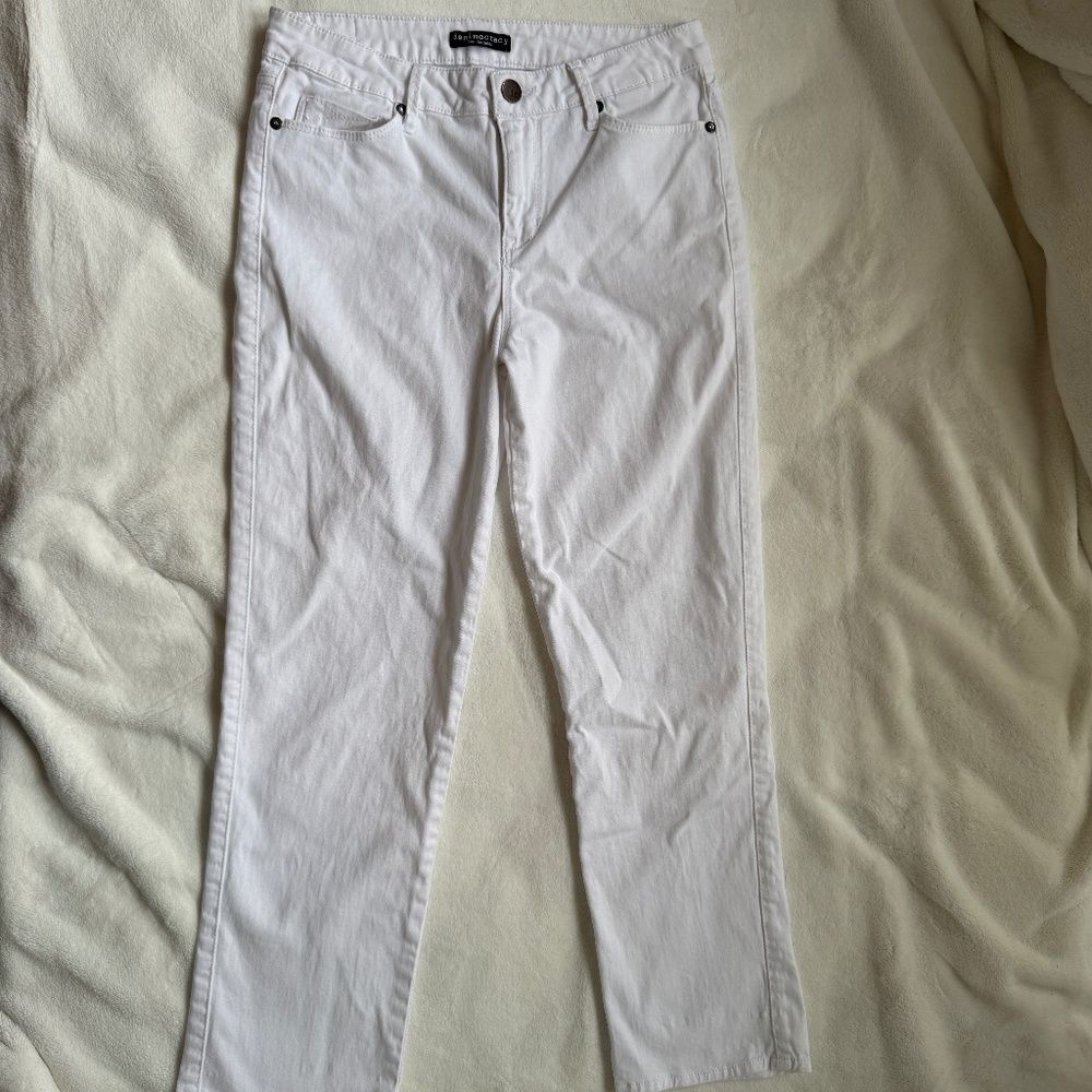Denimocracy Straight Leg White Jeans Size 28